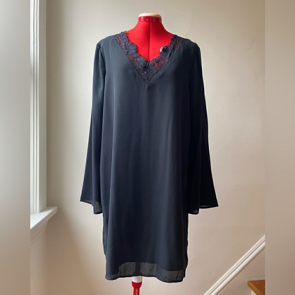 NWT Tom Tailor Black Sheath Dress with Bell Sleeves - Picture 15 of 15